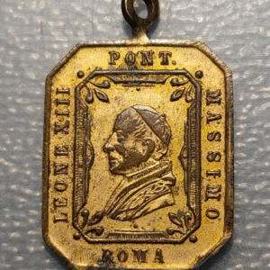 MEDALLA RELIGIOSA PAPA LEON XIII / MARIA CONCEBIDA SIN PECADO