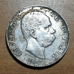 ITALIA REINO UMBERTO I HUMBERTO I 1 LIRA 1887 MBC-/MBC