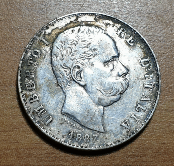 ITALIA REINO UMBERTO I HUMBERTO I 1 LIRA 1887 MBC-/MBC