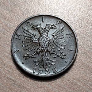 ALBANIA 2 QINDAR AR 1935 EBC-