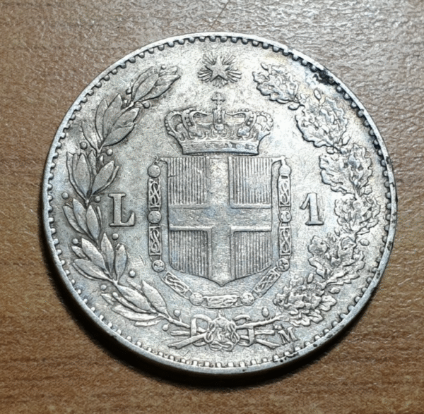 ITALIA REINO UMBERTO I HUMBERTO I 1 LIRA 1887 MBC-/MBC - Imagen 2