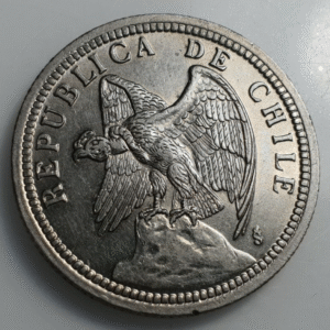 CHILE SANTIAGO 1 PESO 1933 NICKEL SC SIN CIRCULAR UNC