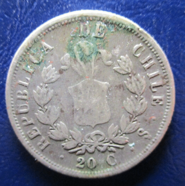 CHILE 20 CENTAVOS 1861 ESCASA - Imagen 2
