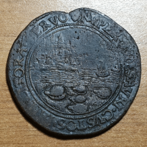 IMPERIO ESPAÑOL PAISES BAJOS AMBERES O BRUSELAS JETON 1649 LEONARD VAN DER NOOT