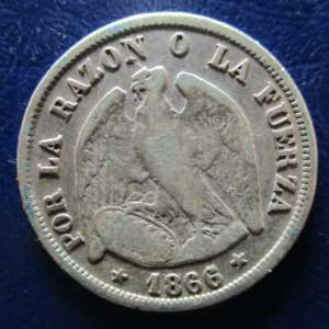 CHILE 20 CENTAVOS 1866