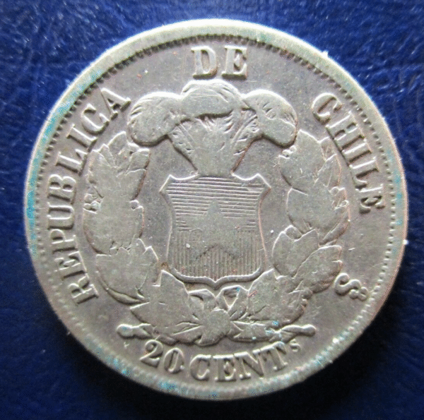 CHILE 20 CENTAVOS 1866 - Imagen 2