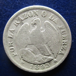 CHILE 20 CENTAVOS 1893
