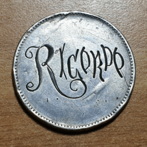 SAN MARINO 1 LIRA 1898 o 1906 TRANSFORMADA EN MEDALLA RECUERDO PLATA