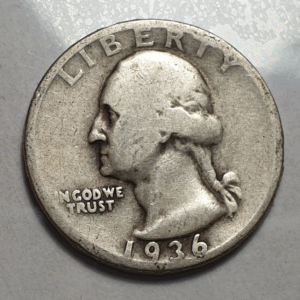 ESTADOS UNIDOS USA 25 CENTS QUARTER DOLLAR 1936 GEORGE WASHINGHTON BC/BC+