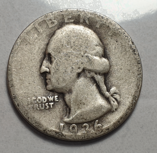 ESTADOS UNIDOS EEUU USA 25 CENTS QUARTER DOLLAR 1936 GEORGE WASHINGHTON BC