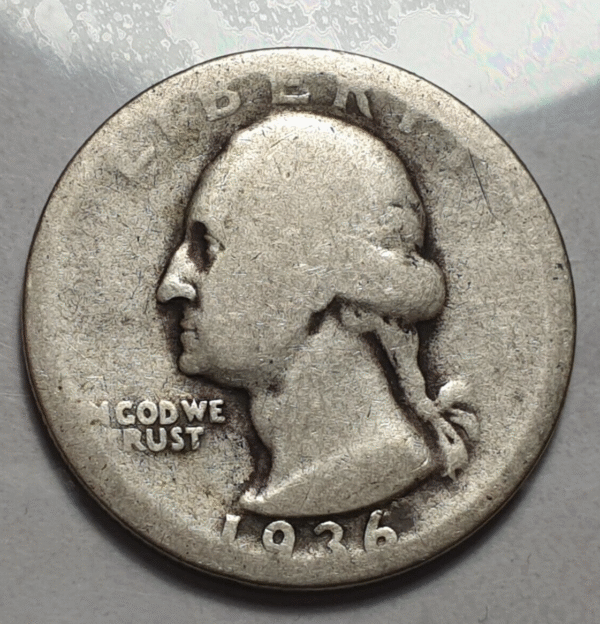 ESTADOS UNIDOS USA EEUU 25 CENTS QUARTER DOLLAR 1936 GEORGE WASHINGHTON BC