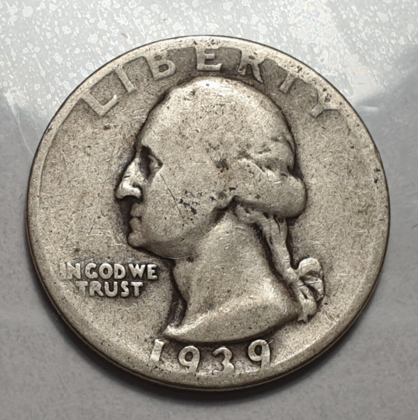 ESTADOS UNIDOS EEUU USA 25 CENTS QUARTER DOLLAR 1939 GEORGE WASHINGHTON BC/BC+