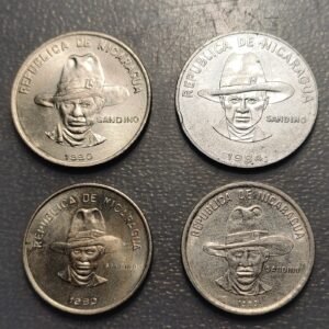 NICARAGUA LOTE 4 MONEDAS 50 CENTAVOS 1 CORDOBA