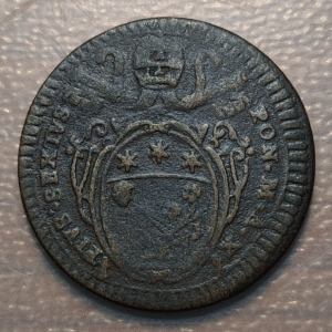 ESTADOS PAPALES VATICANO PIO VI 1/2 BAIOCCO ROMANO ANNO X MBC