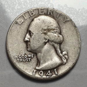 ESTADOS UNIDOS USA EEUU 25 CENTS QUARTER DOLLAR 1941 GEORGE WASHINGHTON BC+