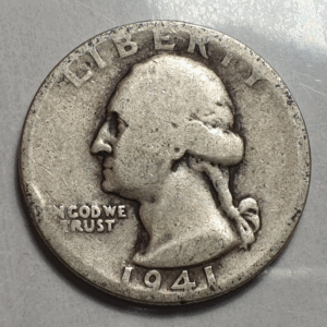 ESTADOS UNIDOS EEUU USA 25 CENTS QUARTER DOLLAR 1941 GEORGE WASHINGHTON BC/BC+