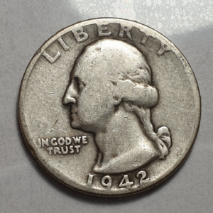 ESTADOS UNIDOS USA EEUU 25 CENTS QUARTER DOLLAR 1942 GEORGE WASHINGHTON BC+