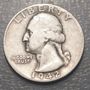 ESTADOS UNIDOS USA 25 CENTS QUARTER DOLLAR 1942 GEORGE WASHINGHTON BC+/MBC-