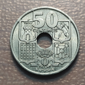 ESPAÑA 50 CENTIMOS 1949 (51) FLECHAS AL REVES EBC+