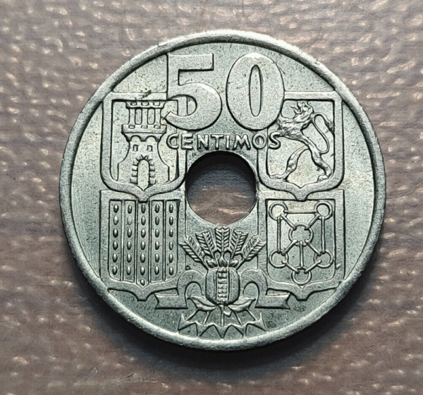ESPAÑA 50 CENTIMOS 1949 (51) FLECHAS AL REVES EBC+