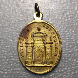 MEDALLA RELIGIOSA SUIZA SANTA MARIA EINSIEDELN VIRGEN NEGRA SANTUARIO LATON