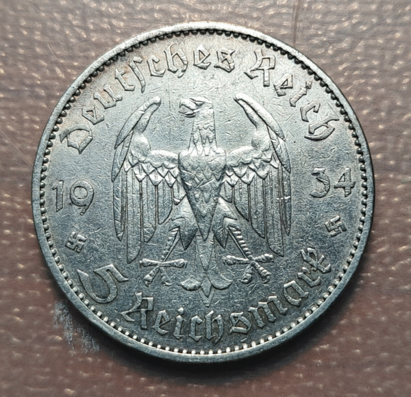 ALEMANIA GERMANY III REICH 5 MARK 5 MARCOS 1934 A MBC- - Imagen 2