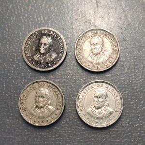 NICARAGUA LOTE 4 MONEDAS 5 CENTAVOS