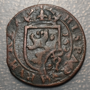 ESPAÑA FELIPE IV RESELLO XII MARAVEDIS 1641 GRANADA SOBRE 8 MARAVEDIS SEGOVIA