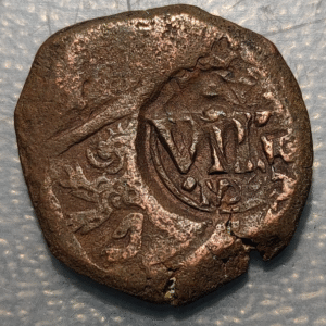 ESPAÑA FELIPE IV RESELLO VIII MARAVEDIS 1641 MADRID SOBRE 8 MARAVEDIS A MARTILLO