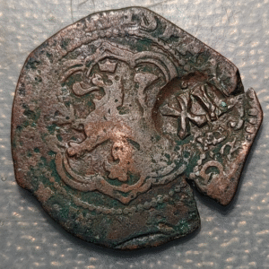 ESPAÑA FELIPE IV RESELLO XII MARAVEDIS 1637 MADRID SOBRE 4 MR. CUENCA FELIPE III