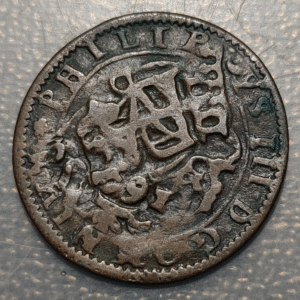 ESPAÑA FELIPE IV RESELLO IIII MARAVEDIS RECTIFICADO SOBRE VIII MR. 1658 BURGOS