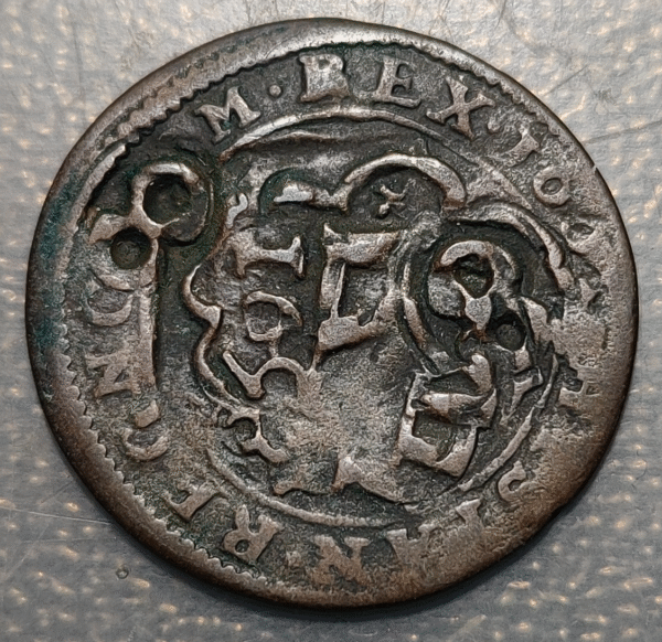 ESPAÑA FELIPE IV RESELLO IIII MARAVEDIS RECTIFICADO SOBRE VIII MR. 1658 BURGOS - Imagen 2
