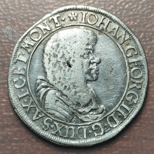 ALEMANIA GERMANY SAJONIA SACHSEN SAXONY ALBERTINE HANS HEORG II 1/3 THALER 1673