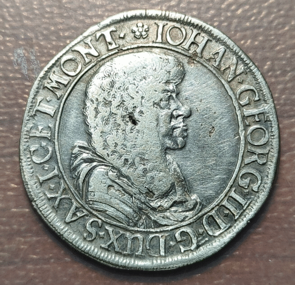 ALEMANIA GERMANY SAJONIA SACHSEN SAXONY ALBERTINE HANS HEORG II 1/3 THALER 1673