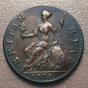 GREAT BRITAIN GRAN BRETAÑA GEORGE III HALF PENNY 1/2 PENNY 1771 MBC+