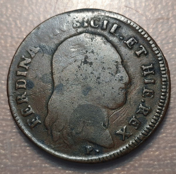 IMPERIO ESPAÑOL NAPOLES FERNANDO IV INFANTE ESPAÑA 8 TORNESI 1801 ERROR ACUÑACIO