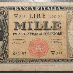 ITALIA 1000 LIRE 14/08/1947 W SOSTITUTIVA REPOSICION ESCASA