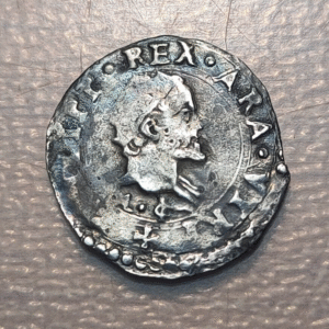 IMPERIO ESPAÑOL NAPOLES NAPOLI FELIPE II 1/2 CARLINO MAL CI +