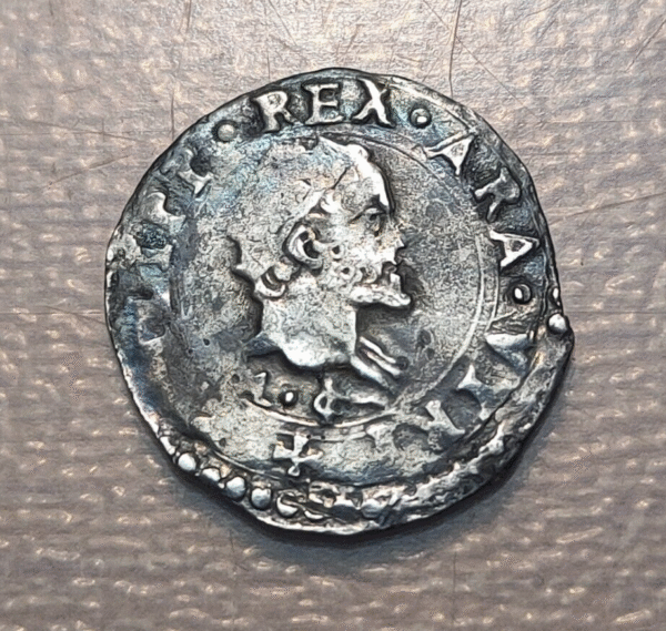 IMPERIO ESPAÑOL NAPOLES NAPOLI FELIPE II 1/2 CARLINO MAL CI +