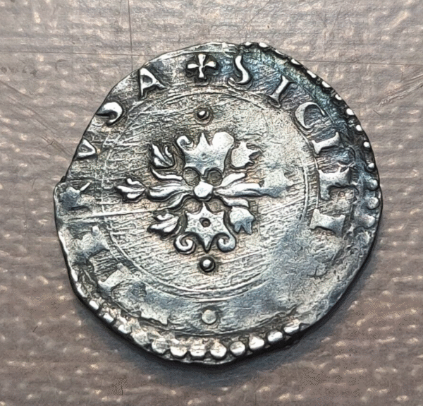 IMPERIO ESPAÑOL NAPOLES NAPOLI FELIPE II 1/2 CARLINO MAL CI + - Imagen 2