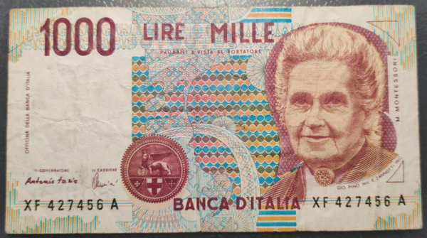ITALIA 1000 LIRE 03/10/1990 SERIE X SOSTITUTIVA REPOSICION