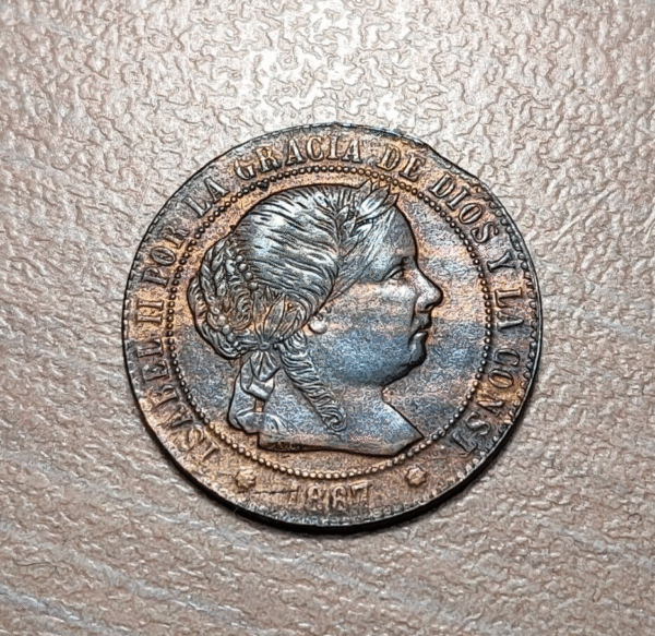 ESPAÑA SEVILLA ISABEL II 1/2 CENTIMOS DE ESCUDO 1867 EBC