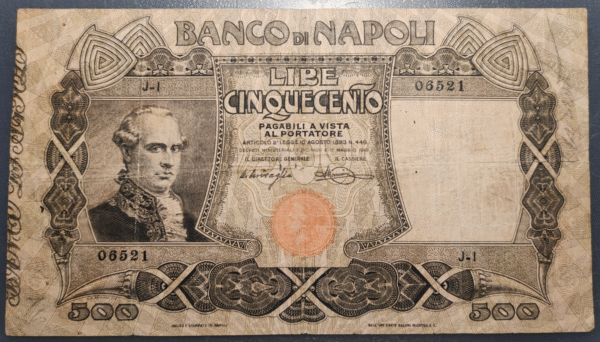 ITALIA BANCO DI NAPOLI 500 LIRE 01/05/1919 PS 858 BC/BC+