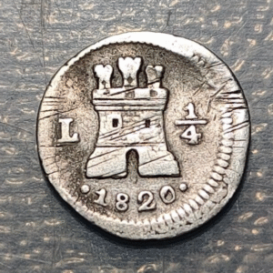 PERU LIMA FERNANDO VII 1/4 REAL 1820