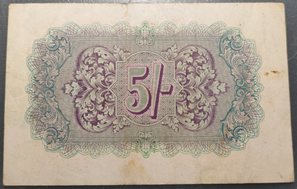 BRITISH MILITARY AUTORITY 5 SHILLING 1943 BC+/MBC- - Imagen 2