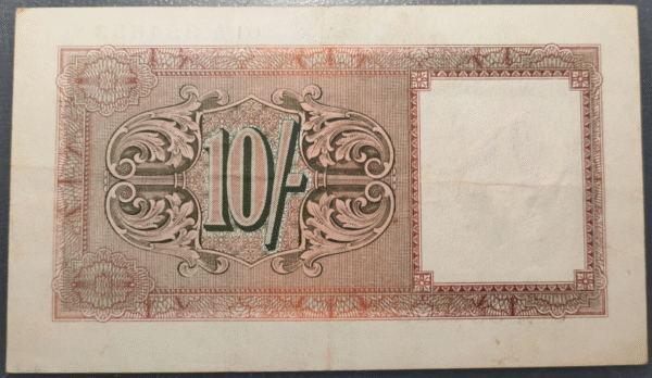 BRITISH MILITARY AUTORITY 10 SHILLINGS 1943 PM5 EBC - Imagen 2