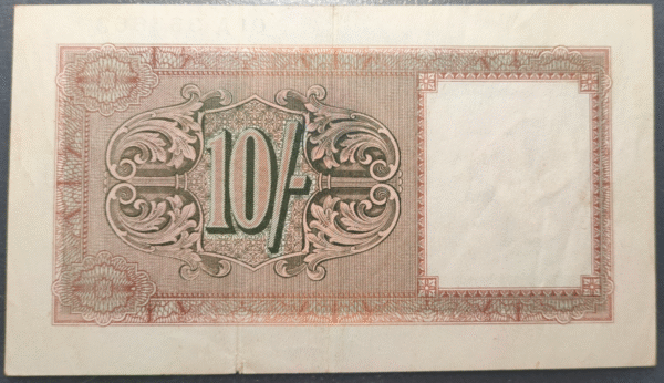 BRITISH MILITARY AUTORITY 10 SHILLINGS 1943 PM5 EBC/EBC+ - Imagen 2