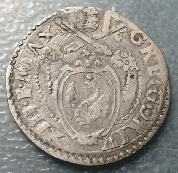 ESTADOS PAPALES PONTIFICIO VATICANO ANCONA GREGORIO XIII TESTONE BC+/MBC-