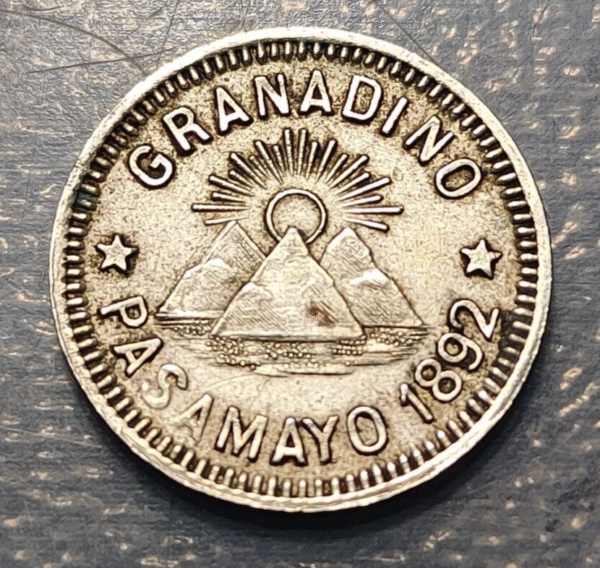 PERU FICHA 10 CENTAVOS 1892 GRANADINO PASAMAYO