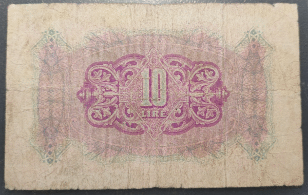 LIBIA TRIPOLITANIA BRITISH OCCUPATION 10 LIRE BC - Imagen 2
